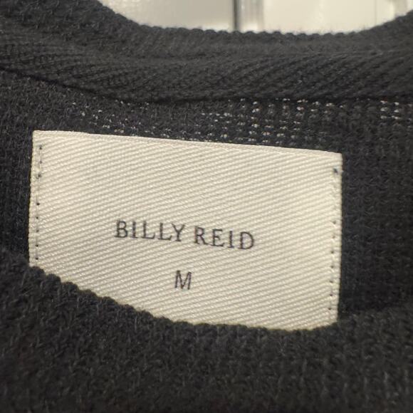 Billy Reid Men's Standard Fit Thermal Waffle Crewneck T-Shirt Black Size M NWT - Picture 9 of 11